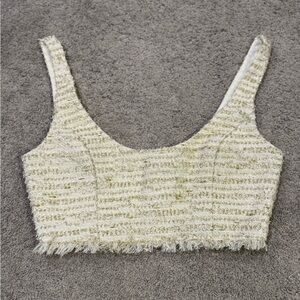 Elegant Cream Textured Women's Top